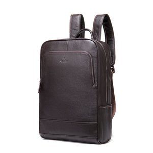 Noblag Coffee Leather Backpack bag Unisex